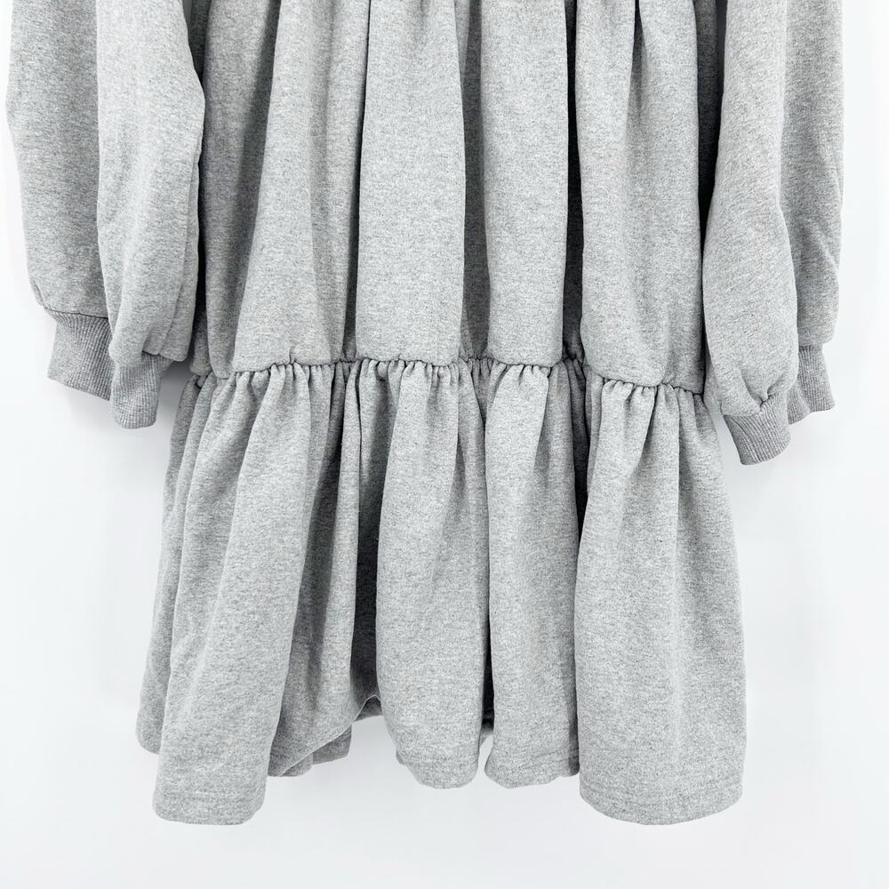 New Boohoo Plus Tiered Dress Grey Long Sleeve Sweatshirt Tiered Skirt Womens 16 - Picture 5 of 11
